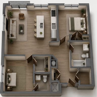 2 bed, 2 bath corner unit – photo 1