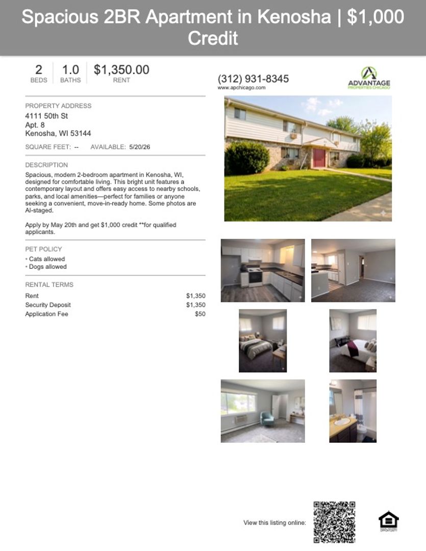 Kenosha Apartment: 4023-4209 50th St., 5020 40th Ave.