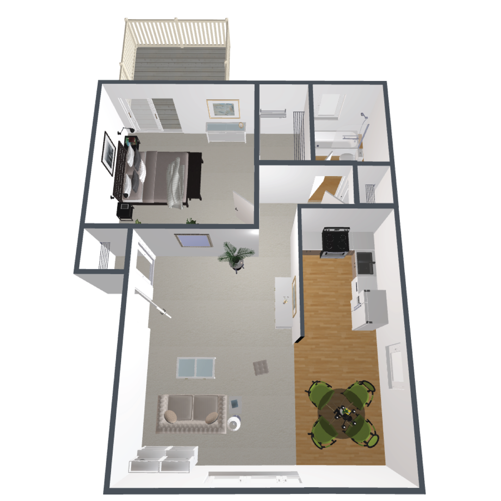 Remodeled 1 Bed / 1 Bath Apartment with Private Balcony/Patio