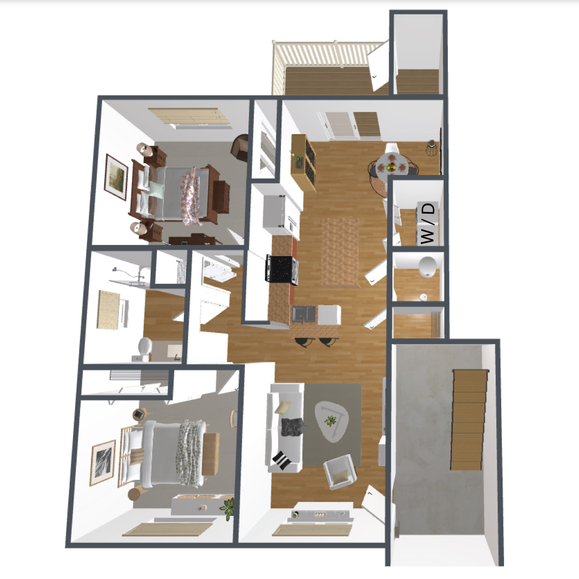 Modern 2 Bed / 1 Bath with In-Unit W/D & GE Stainless Steel Appliances