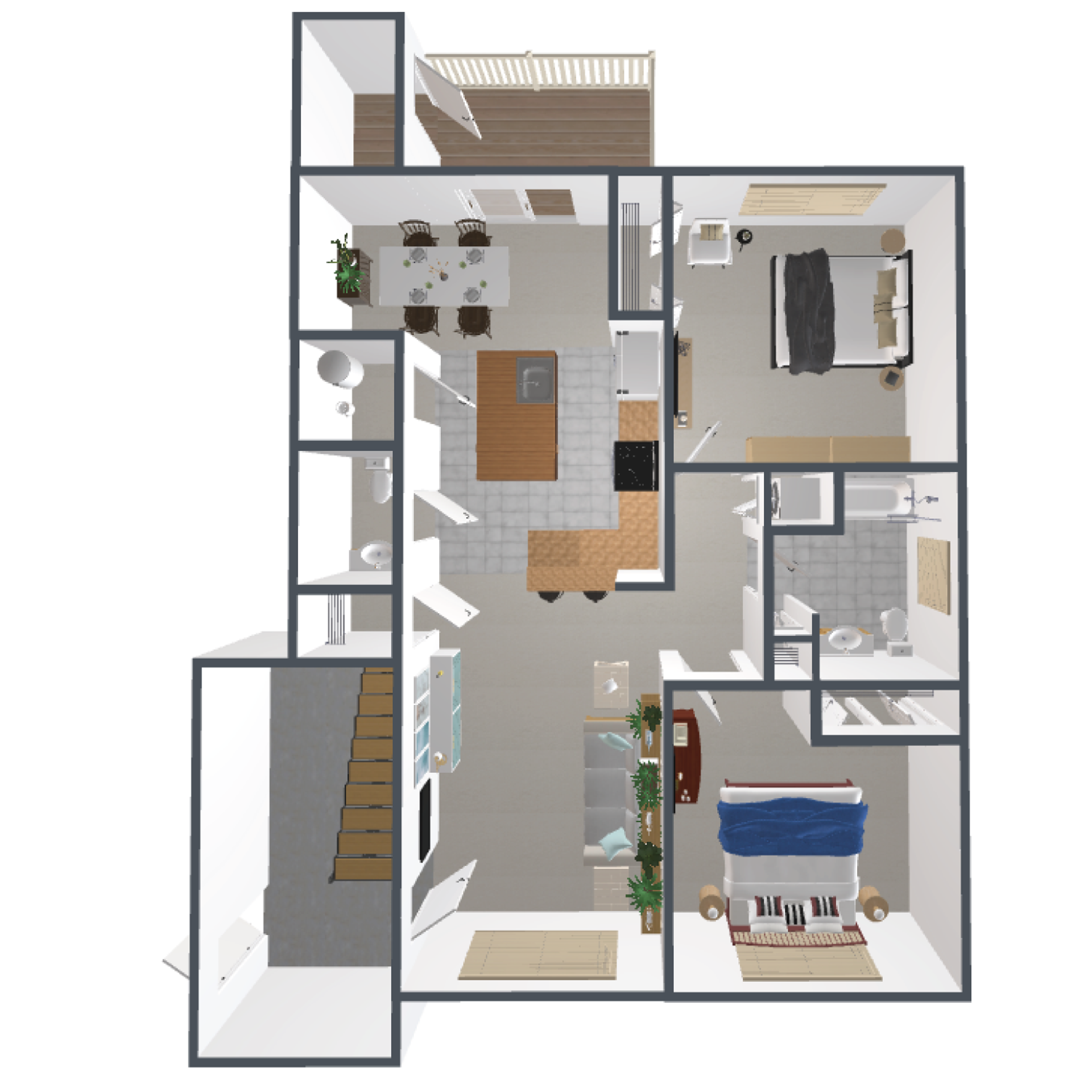 Modern 2 Bed / 1.5 Bath with GE Stainless Steel Appliances & In-Unit W/D