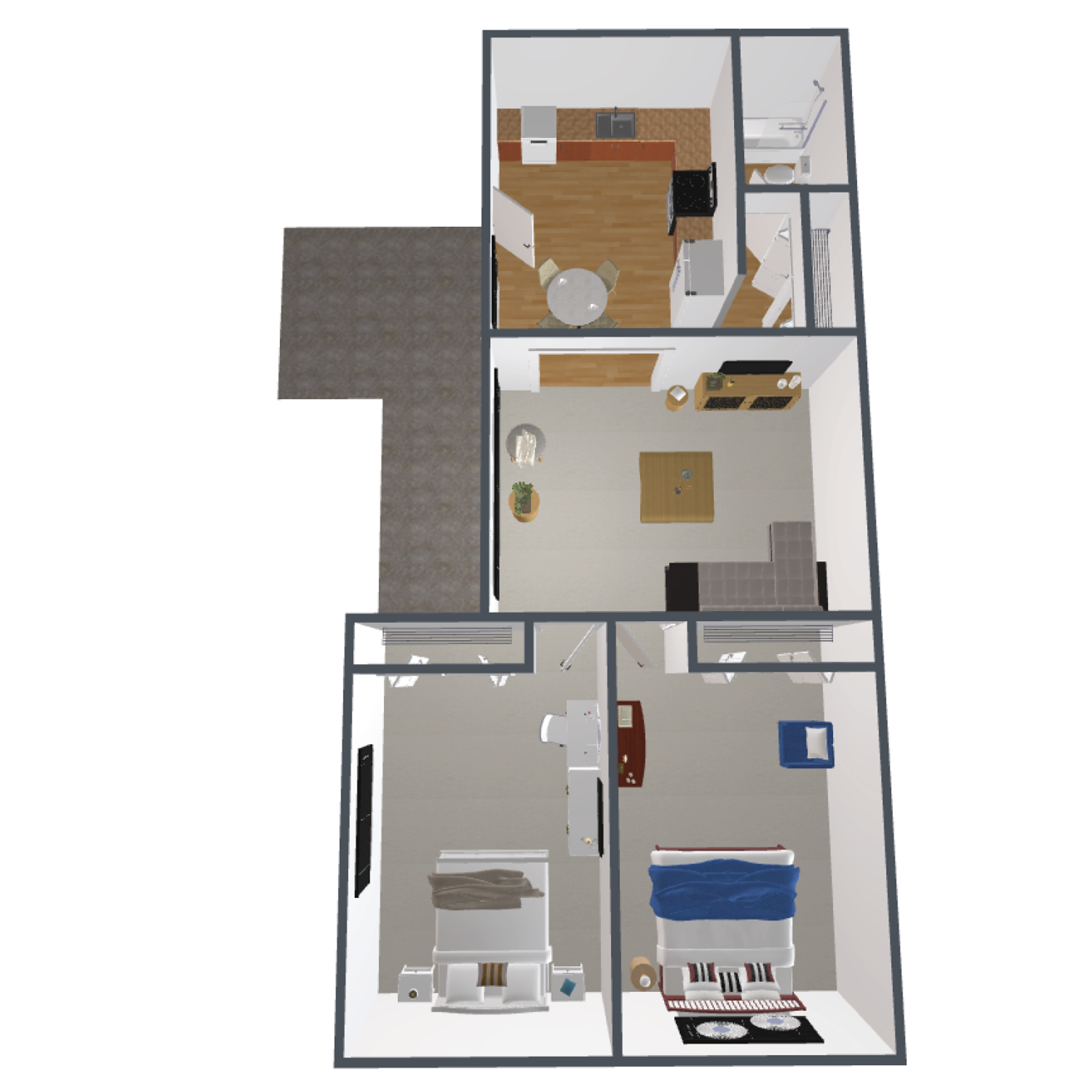 Tranquil 2 Bed / 1 Bath Apartment with Renovated Kitchen
