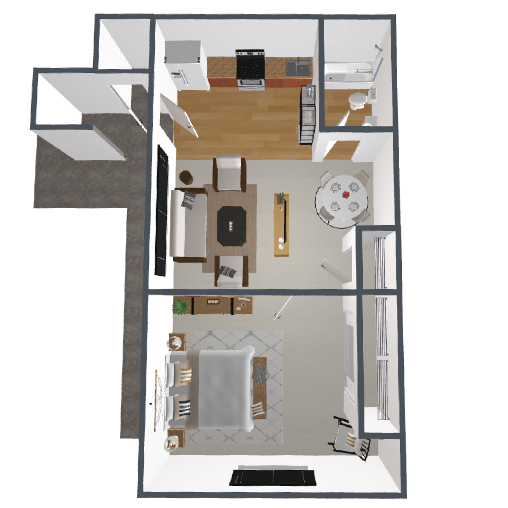 Peaceful 1 Bed / 1 Bath Apartment with Private Balcony/Patio