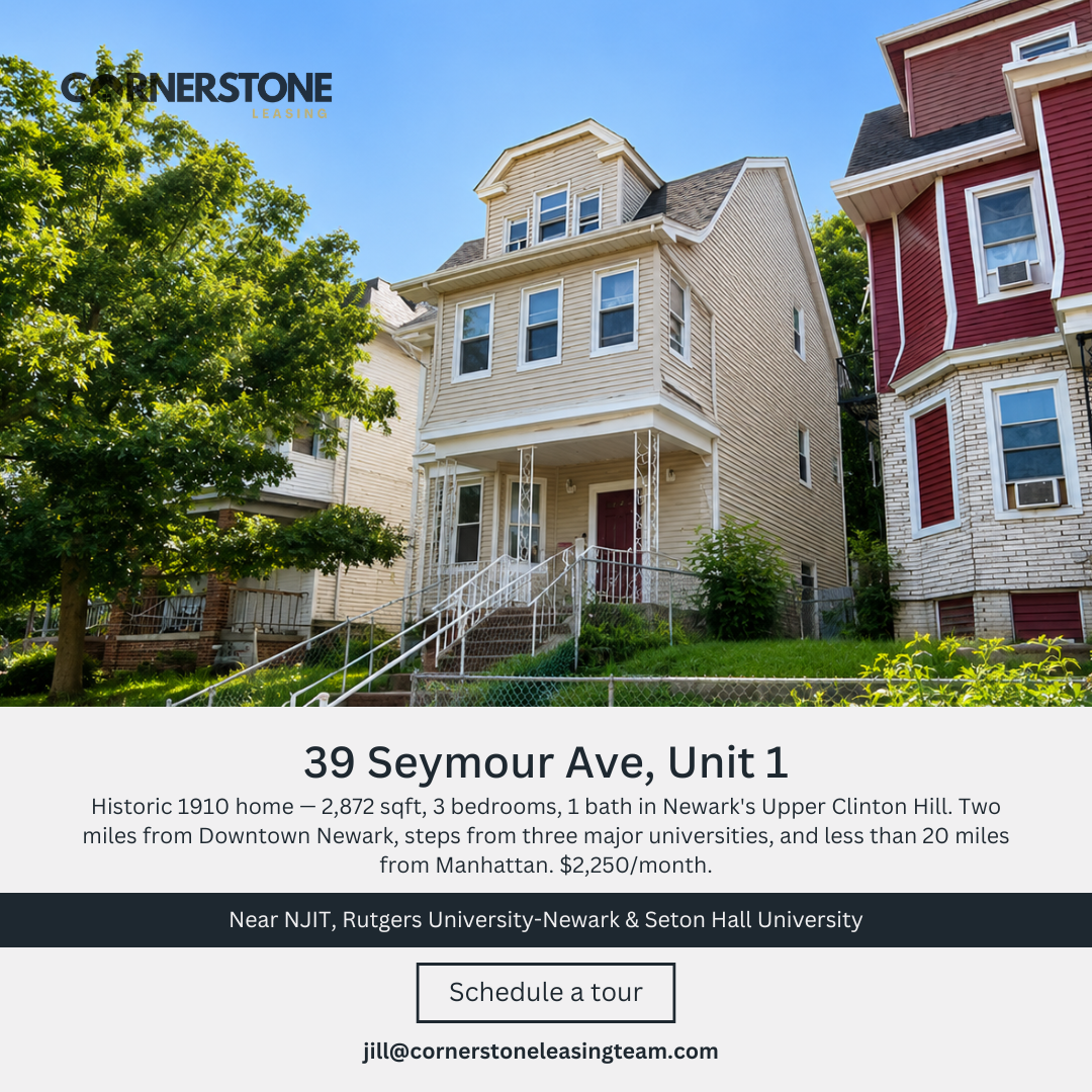 Newark Apartment: 39 Seymour Ave