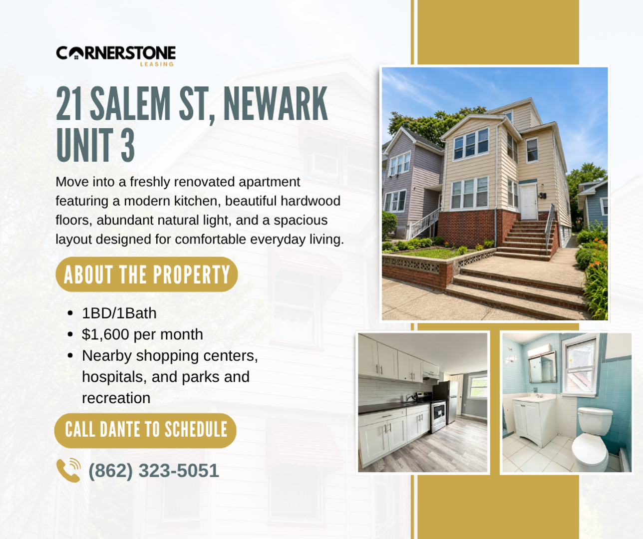 Newark Apartment: 21 Salem Street