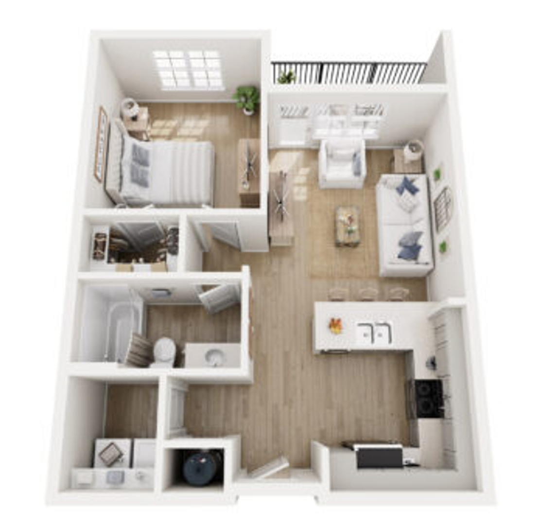 One Bedroom/One Bathroom Standard View