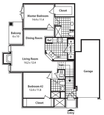 Luxuriously Remodeled 2 Bedroom 2 Bath Apartment Home With Washer and Dryer and Attached Garage! – photo 1