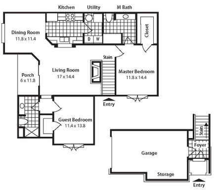 Luxuriously Remodeled 2 Bedroom 2 Bath Apartment Home With Washer and Dryer and Attached Garage! – photo 1