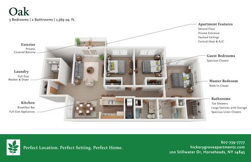 Private Balcony in this Lovely 3 Bedroom 2 Bath