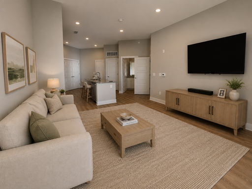 Spacious one bedroom with large, covered balcony at Mission Flats!