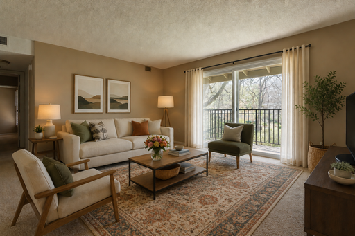 Large two bedroom with beautiful view, wall length closets & lots of space!