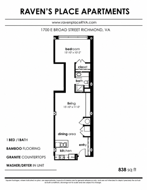 A3-Expansive 1-Bedroom Apartment | 838 Sq. Ft. – photo 1