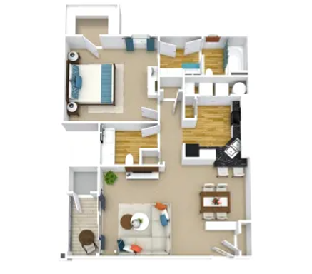 The Fern – Modern 1 Bedroom, 1.5 Bathroom | 784 sq.ft – photo 1