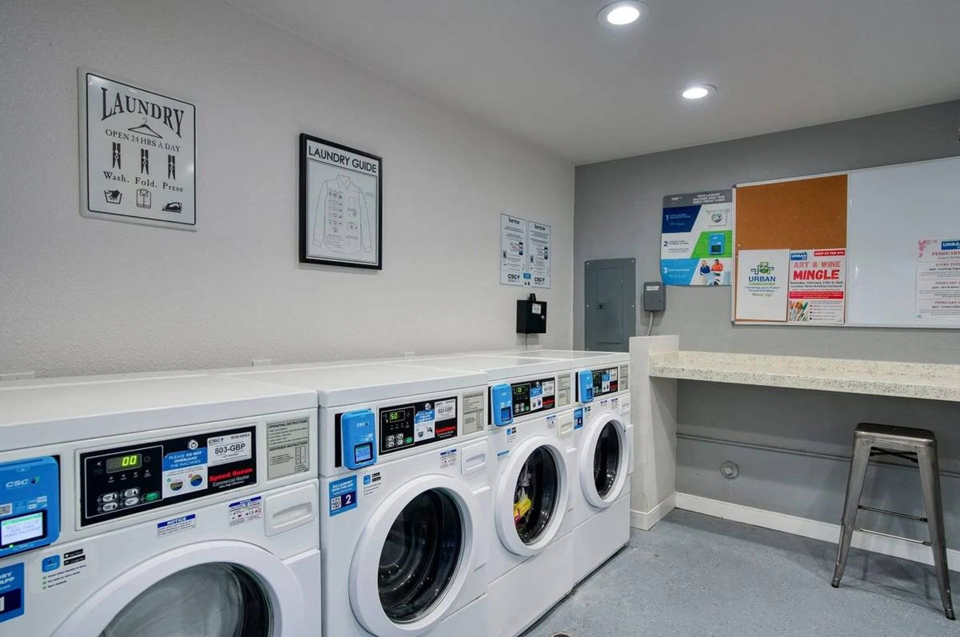 Shared laundry room at Elevate at South Mountain.