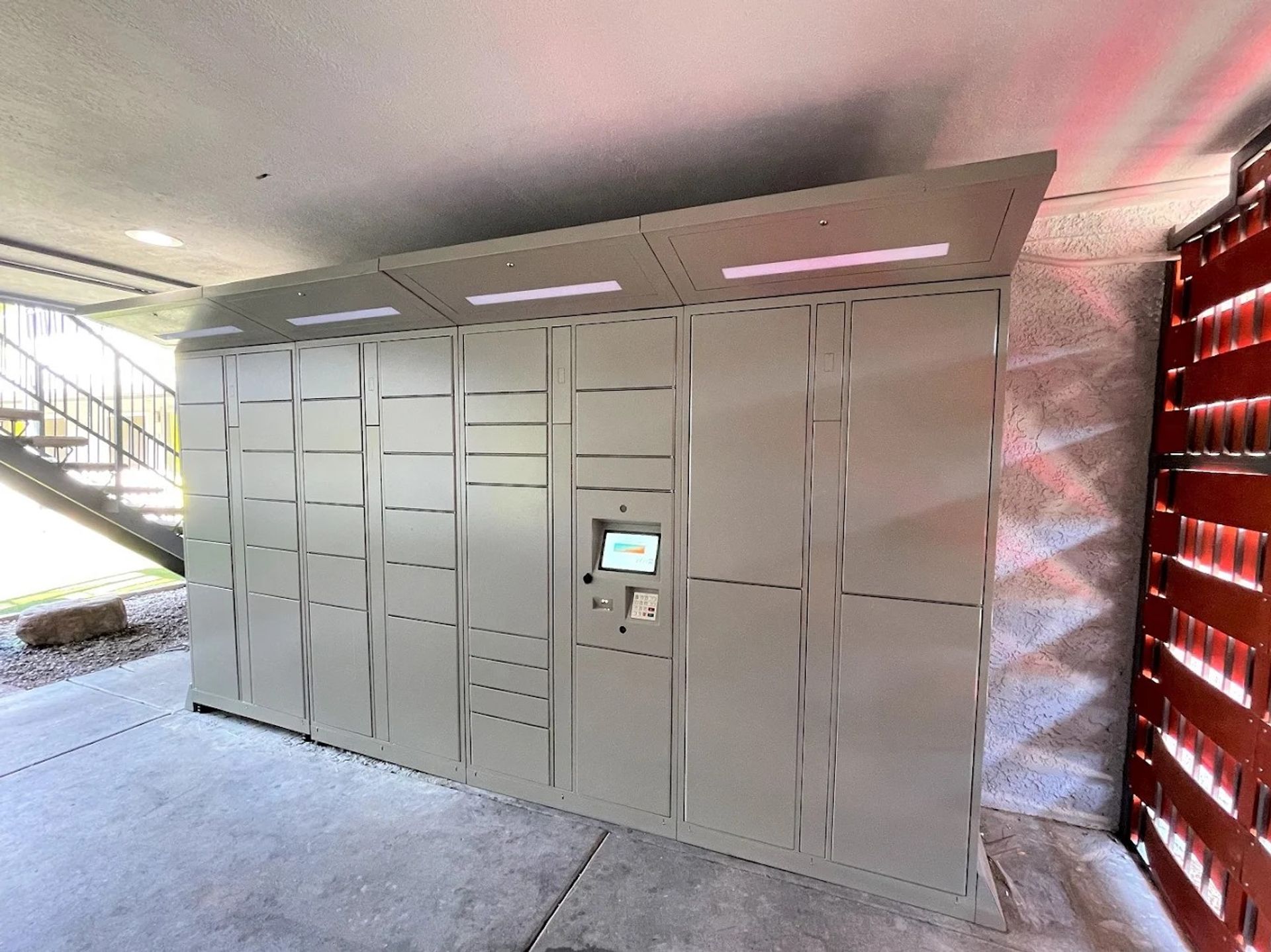 Package lockers at Elevate at South Mountain.