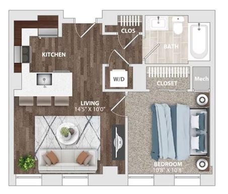 Charming 2 Bedroom/2 Bathroom Apartment Unit in Downtown Baltimore, MD! Unit 520
