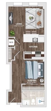 Charming 1 Bedroom/1 Bathroom Apartment Unit in Downtown Baltimore, MD! Unit 1015