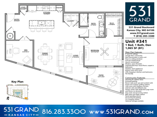 B1 Huge corner apartment with den & skyline view @ 531 Grand – photo 1