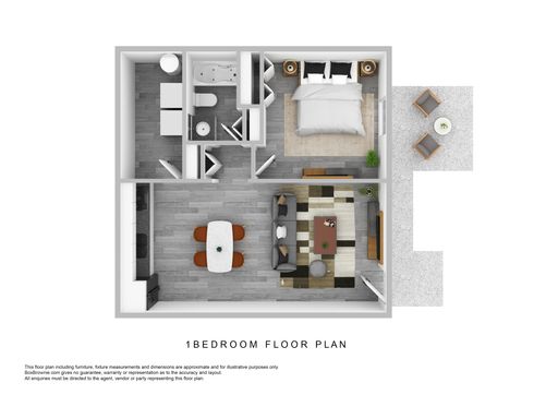 1 Bedroom / 1 Bathroom – photo 1