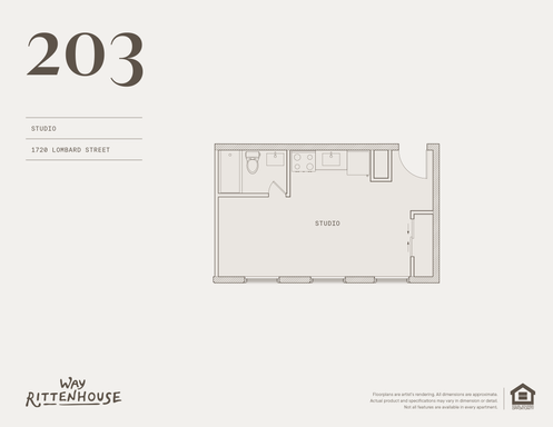 Studio Rental – 1720 Lombard Street, 203, Philadelphia, PA 19146
