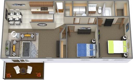 Washer and Dryer in Unit for this 2 Bedroom/1 Bath Apartment near I-94 with More living space and what about that home office! – photo 1