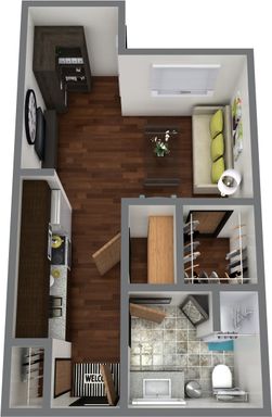 This Studio Apartment Home Features a Roll In Shower! – photo 1
