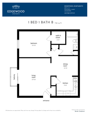 1 Bed 1 Bath B