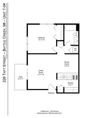 1 Bed 1 Bath B
