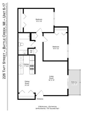 2 Bed 1 Bath – photo 1