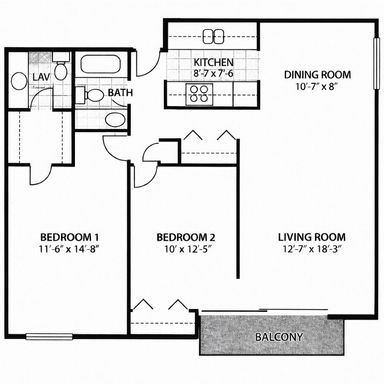 2 Bed 1.5 Bath Mid-Rise B