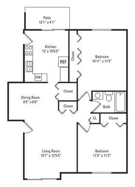 2 Bed 1 Bath B Renovated