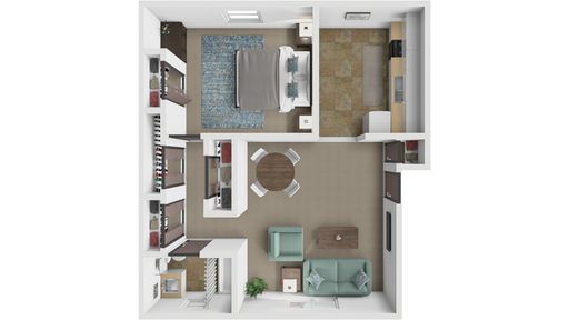 1 Bed 1 Bath B Floor Plan – photo 1