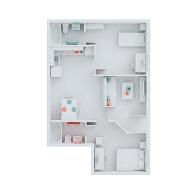 Private 2BR/2BA Suite at Campus Edge