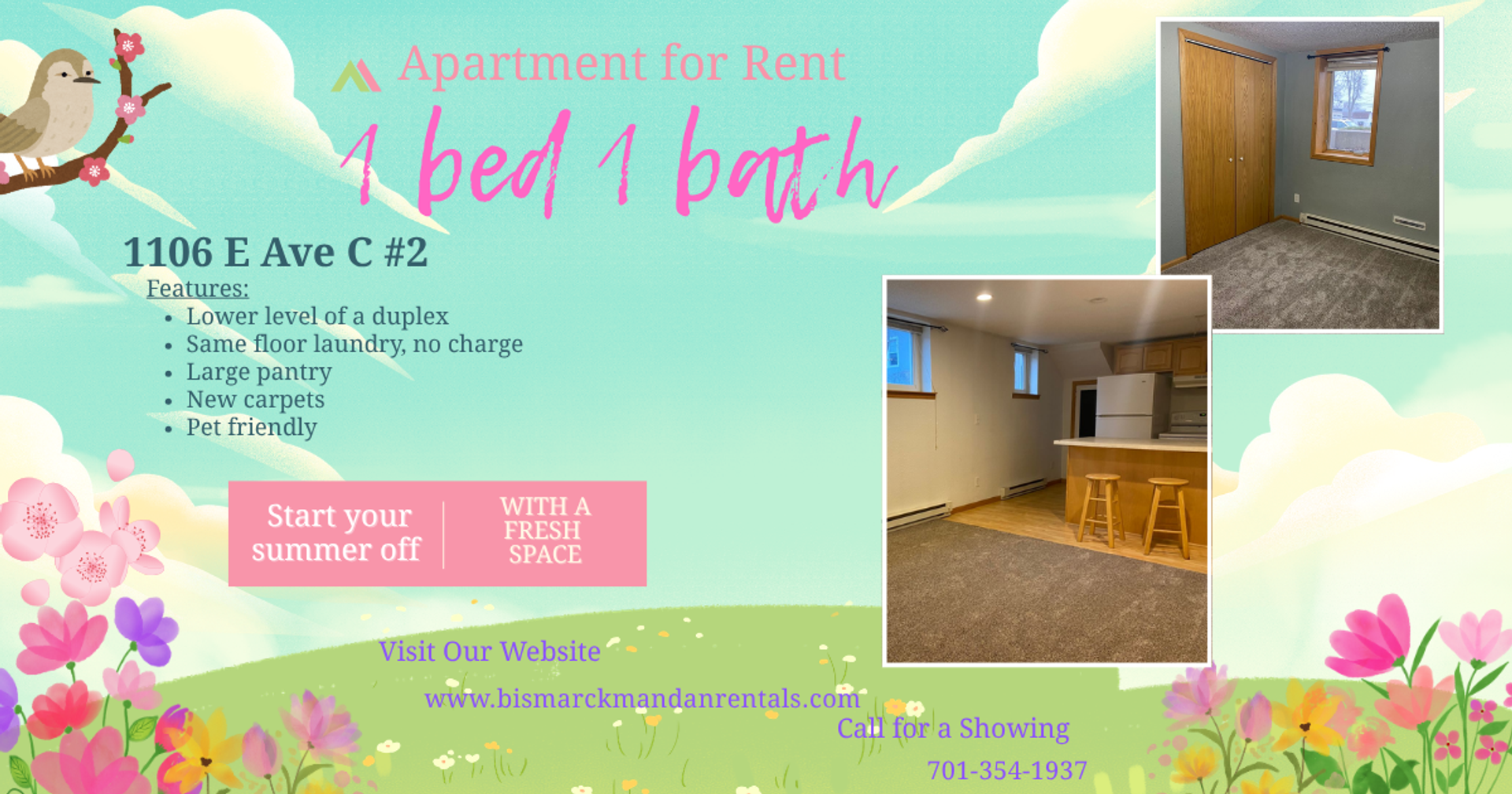 Bismarck Apartment: 1106 East Avenue C