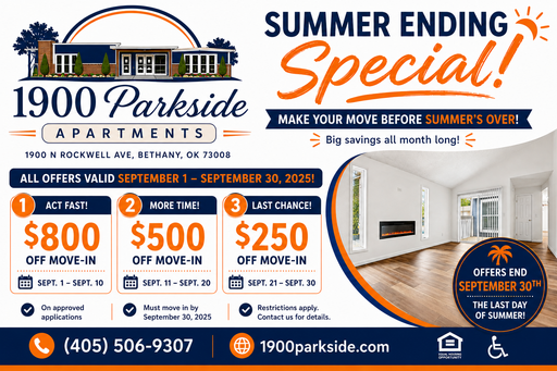 Spacious 620 Sq. Ft. One-Bedroom at 1900 Parkside