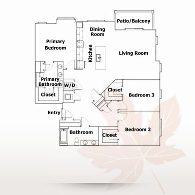 The Red Maple | 3 Bed 2 Bath | 1763-1775 sf | $2400 – photo 1
