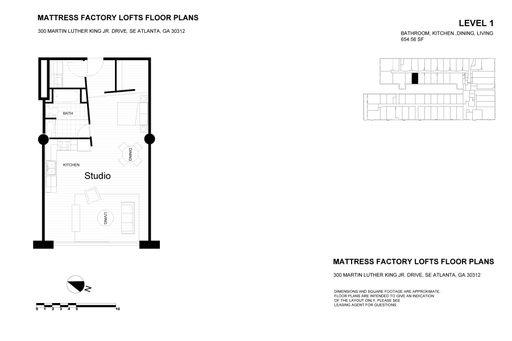 Studio Rental – 300 Martin Luther King Jr Dr SE, 300-107, Atlanta, GA 30312