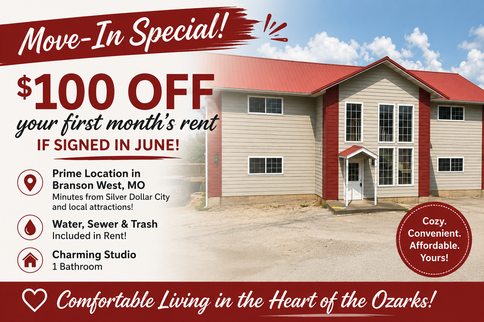 Branson West Apartment: 27 Notch Shopping Center Lane
