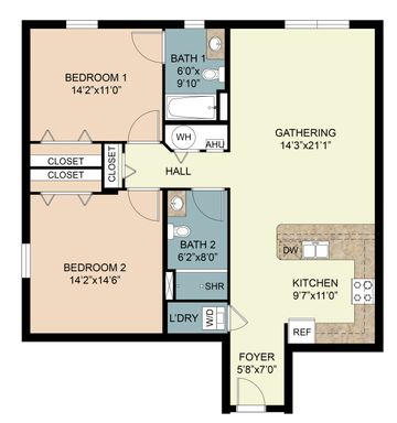 Spacious 2 Bed / 2 Bath Apartment in Premier 55+ Community – photo 1