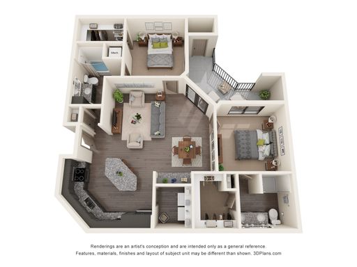 B2 – Split Two-Bedroom with Added Privacy – photo 1