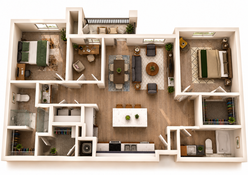 B2 - Two Bedroom Two Bathroom | 1,304 Sq. Ft. – photo 1