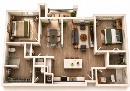 B1 - Two Bedroom Two Bathroom | 1,137 Sq. Ft. – photo 1