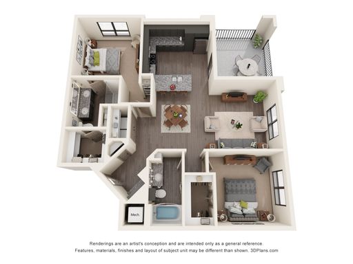 B3 – Expansive Two-Bedroom with Premium Layout – photo 1