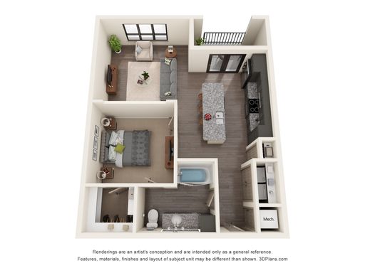 A4 – Expansive One-Bedroom with Premium Layout – photo 1