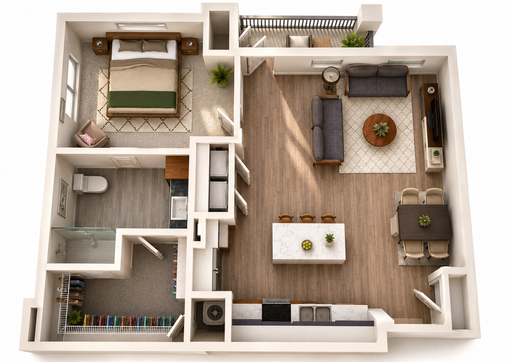 A3 - One Bedroom One Bathroom | 826 Sq. Ft. – photo 1