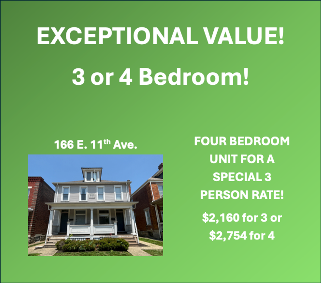 Columbus Apartment: 166 & 168 E. 11th Ave