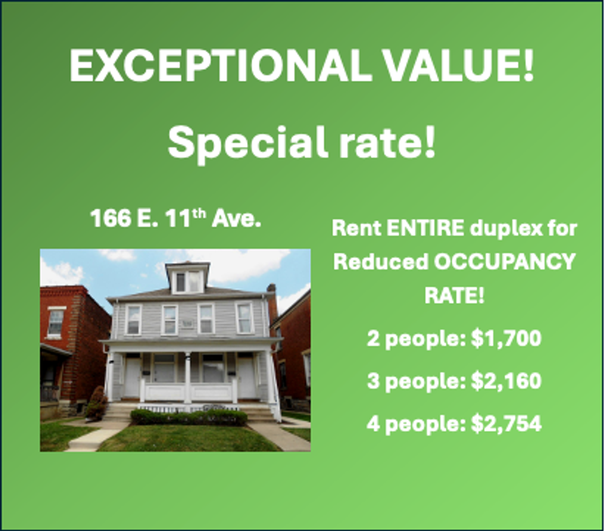 Columbus Apartment: 166 & 168 E. 11th Ave