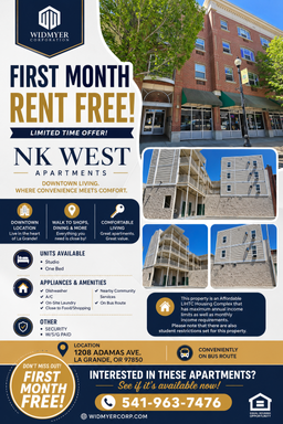FIRST MONTH RENT FREE Studio Apartment One Bath