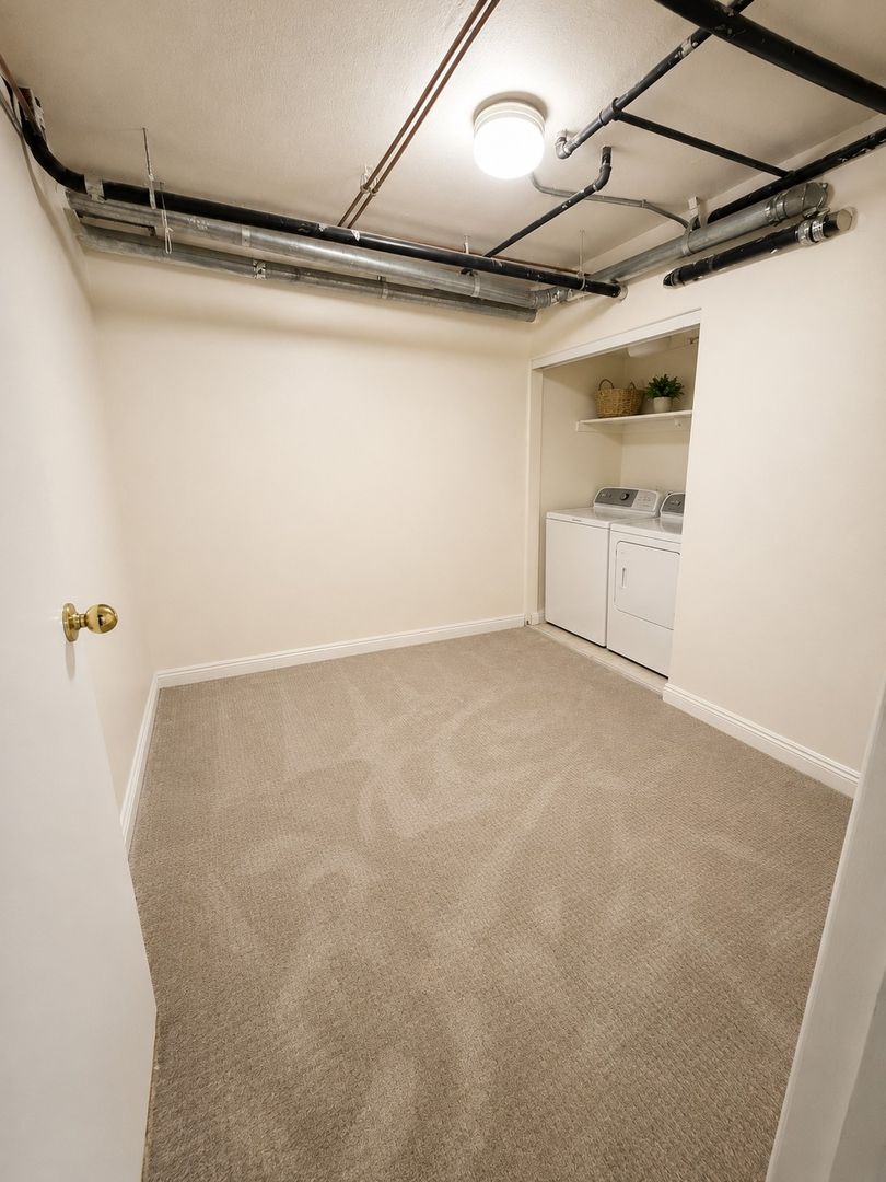 Laundry room at Dickens Apartments