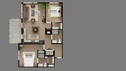New Lavish 2-Bedroom Apartment! - 2D Layout – photo 1
